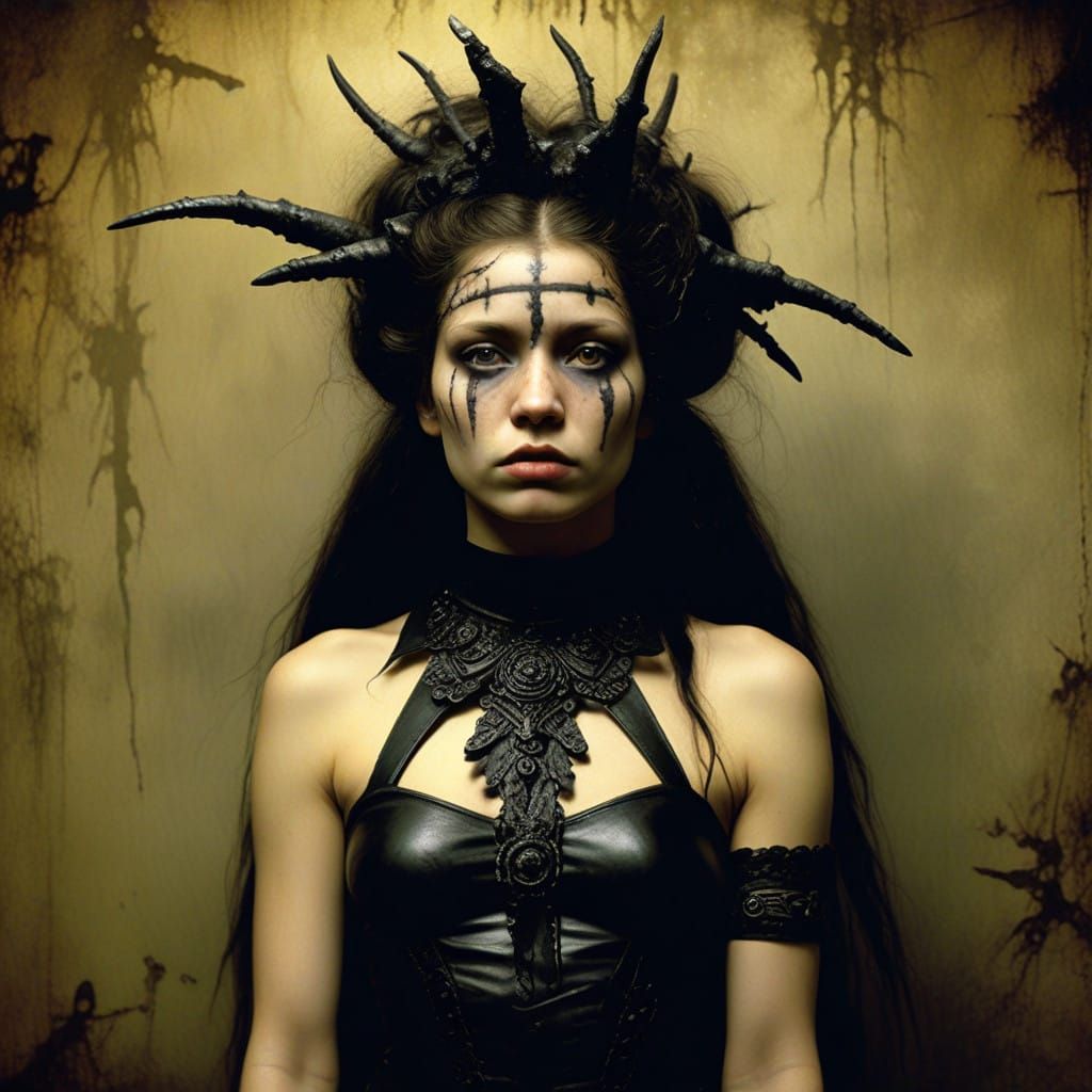 Dark Fantasy Landscape in Pressed Ink