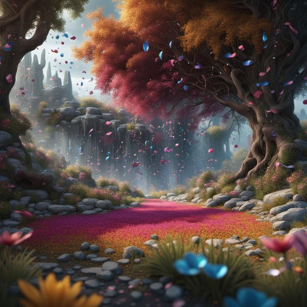 Confetti in Nature: Detailed Matte Painting