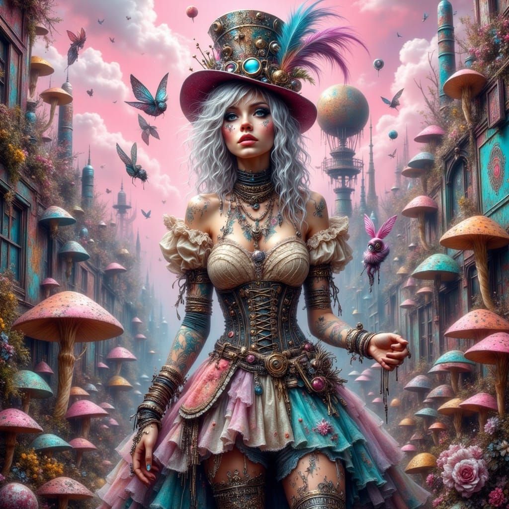 Trashpunk Alice in Scrapyard Wonderland