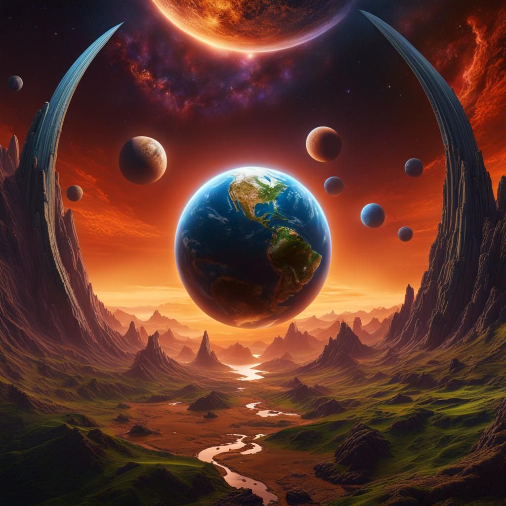Fantastical Eighth Earth Planet Concept Art