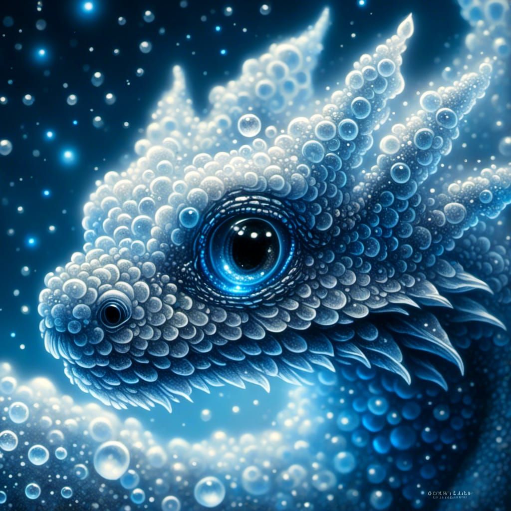 Frosted Crystal Dragon Hatchling Microportrait