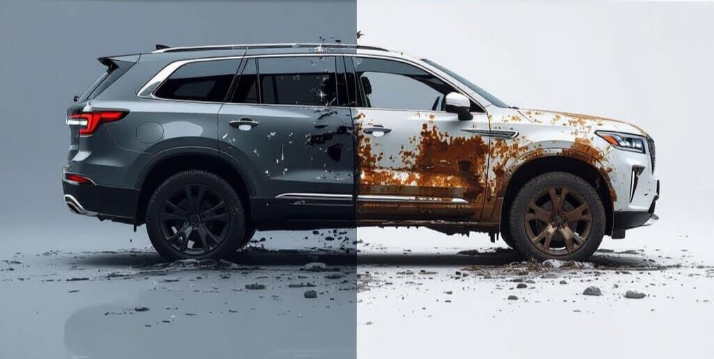 Luxury SUV Transformation: Gleaming to Derelict