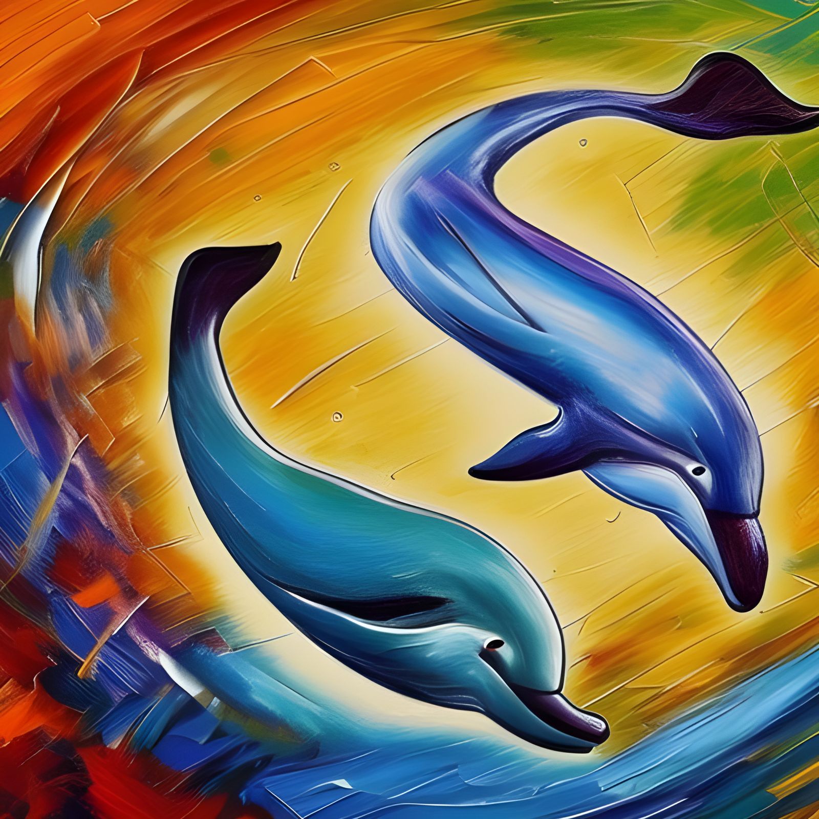 Two Dolphins, Yin and Yang