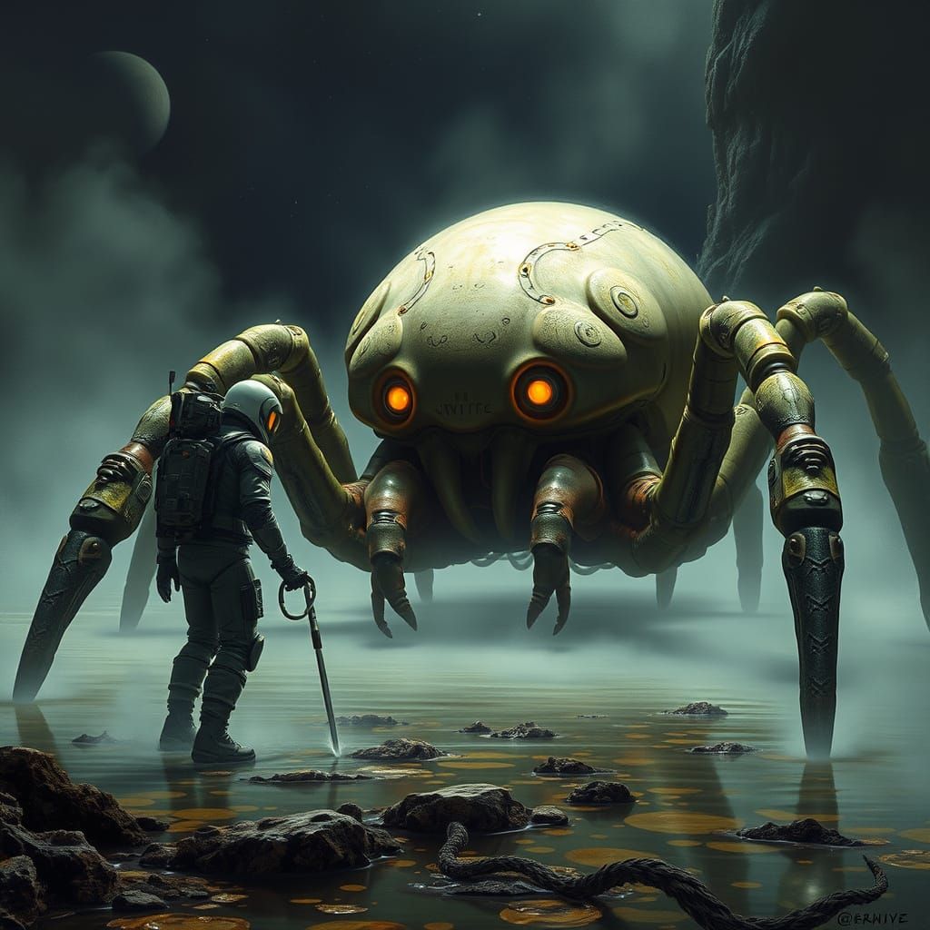 Human Colonist Discovers Massive Alien Spider Trapped in For...