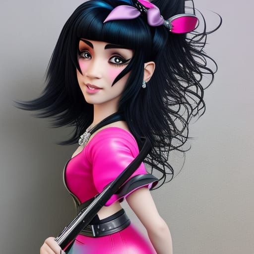 Punk Rock Cinderella in 3D Hyperrealistic Style
