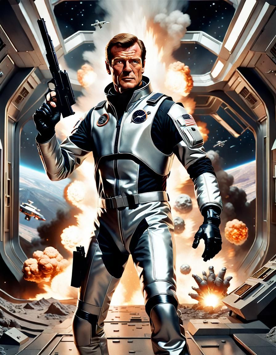 James Bond in Space: Hyperrealistic Movie Poster