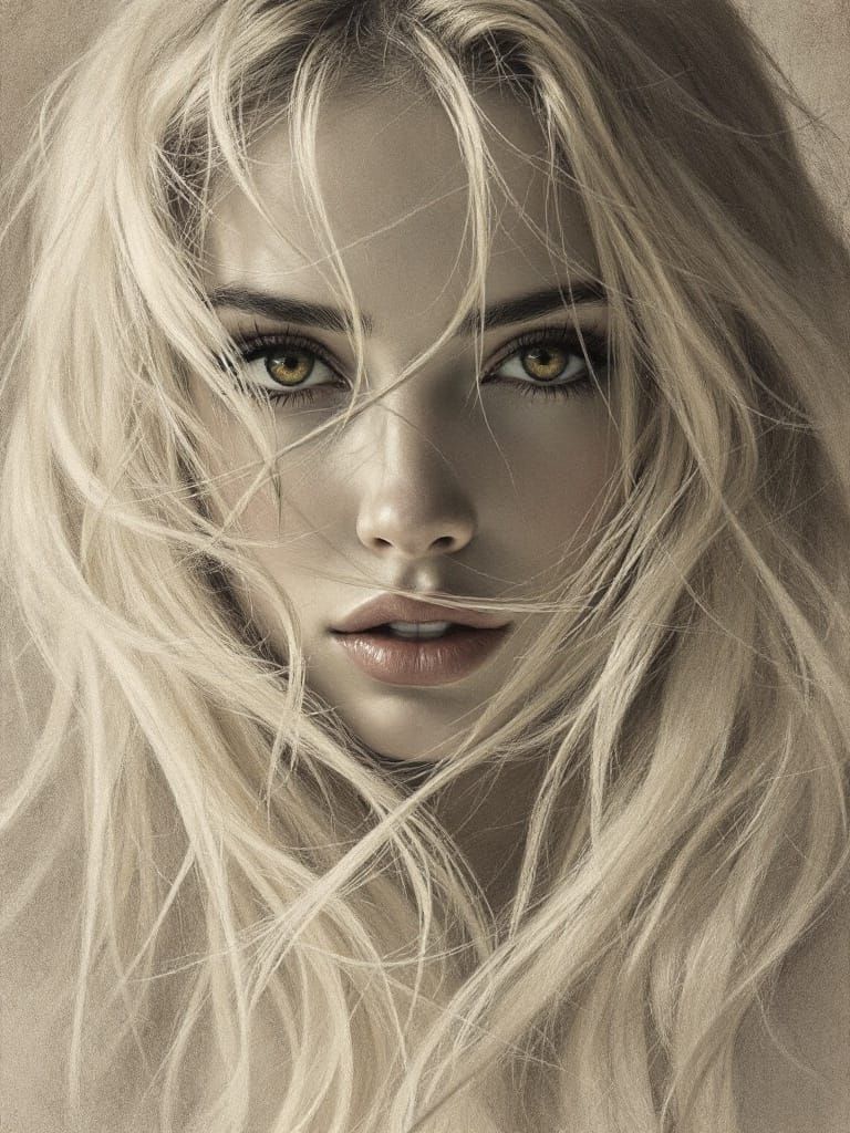 Sensual Portrait in Charcoal, Soft Light, and Dynamic Moveme...