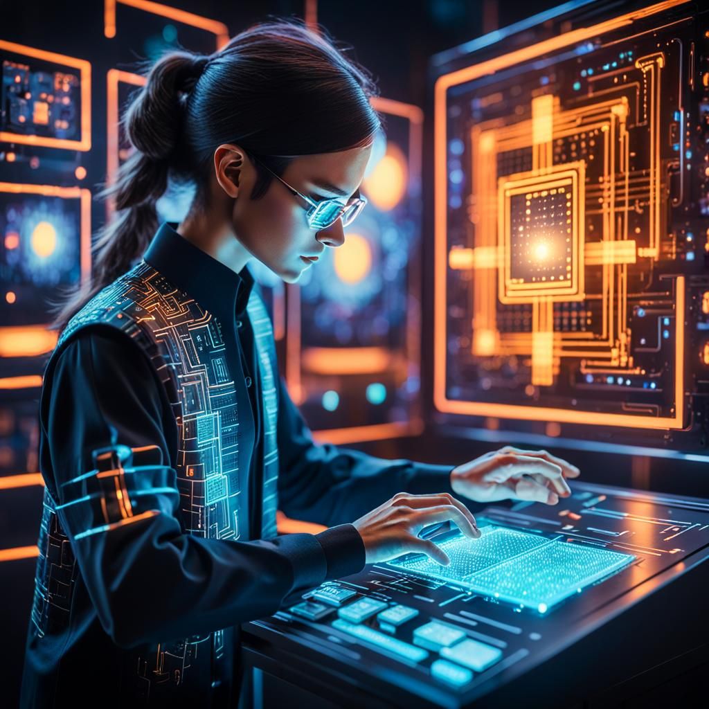 Futuristic Quantum Computer with Holographic Interface