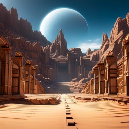 Detailed Stargate Matte Painting in Deep Color