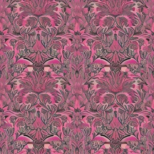 Elegant Pink Floral Pattern in William Morris Style