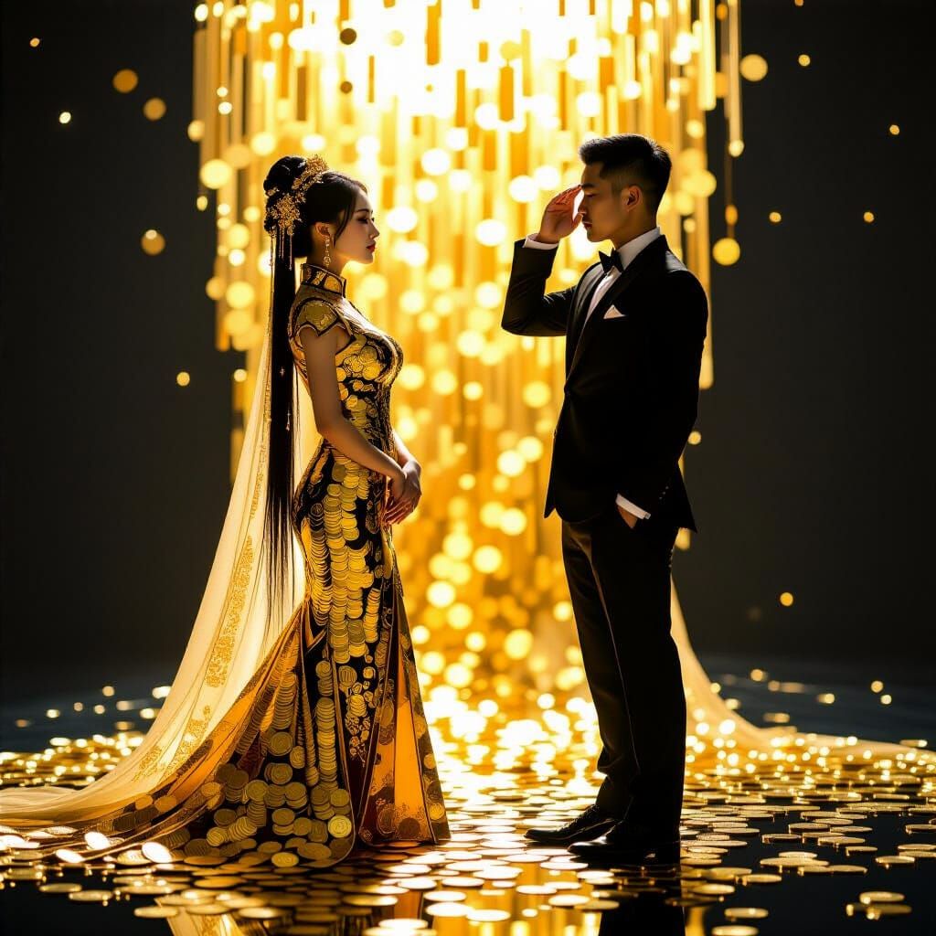 Pre-Raphaelite Photo of Couple in Void