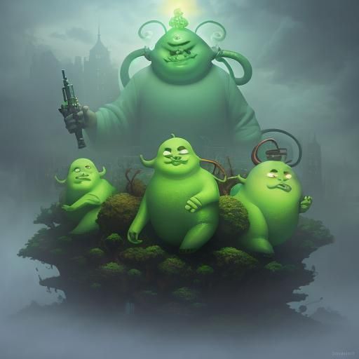 Ghostbusters Slimer in Ethereal Fantasy Style
