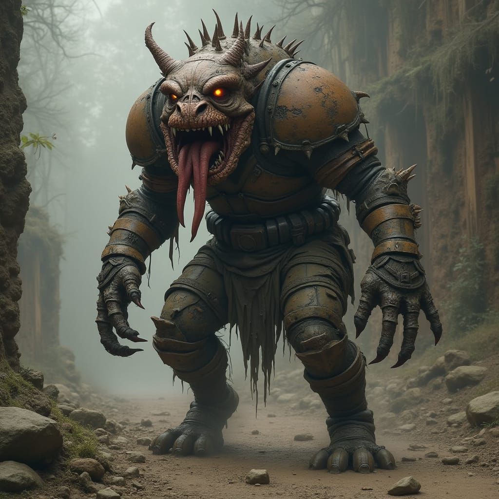 Fierce Deathclaw in Retro-Futuristic Wasteland