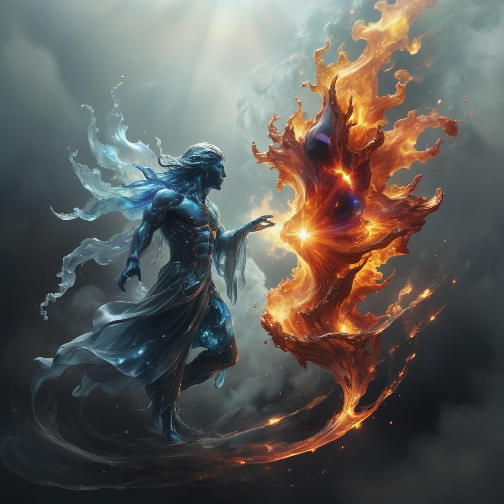 Bioluminescent Gemstone in Astral Explosion, Surreal Concept...