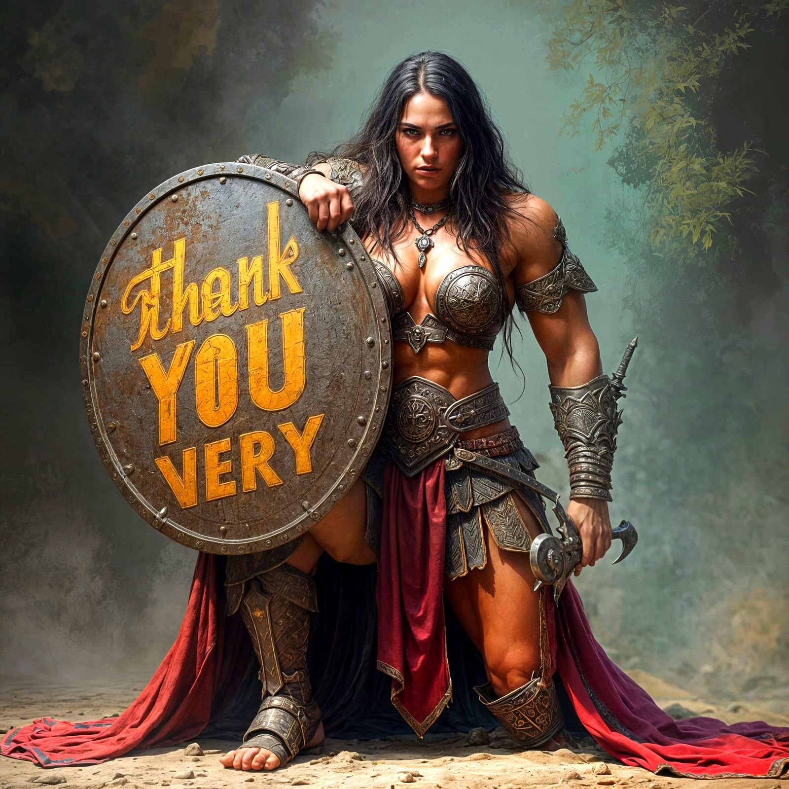 Fierce Barbarian Warrior Thank You Image