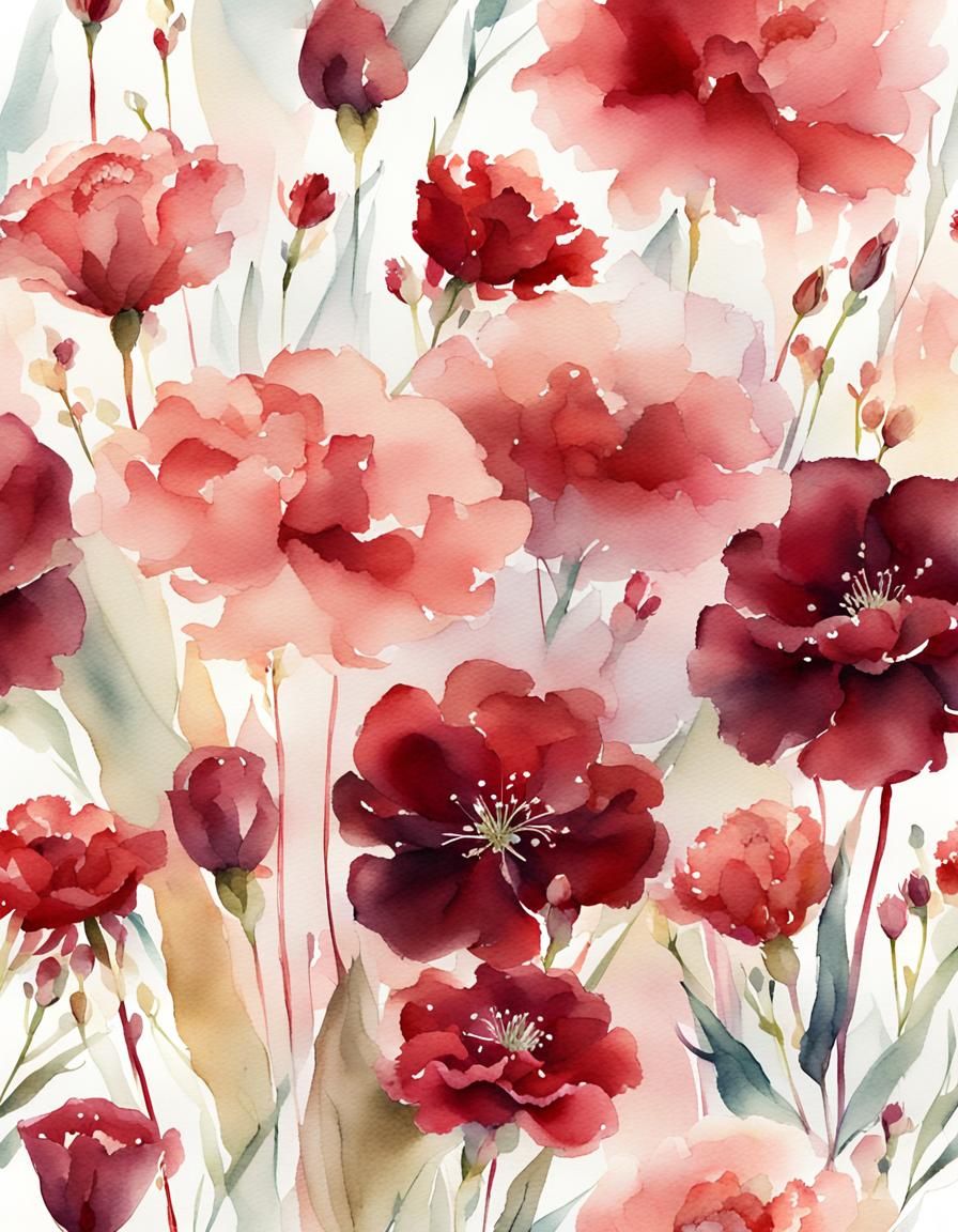 Delicate Floral Still Life in Whimsical Watercolor