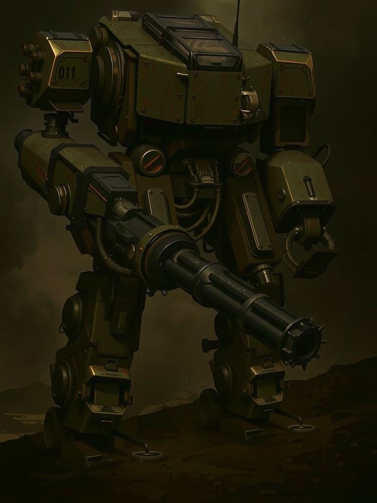 Desert War Machine in Neo-Futurist Style