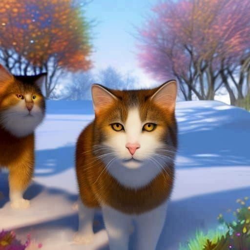 Hyperrealistic Lawn and Flowers in Splash Art Style