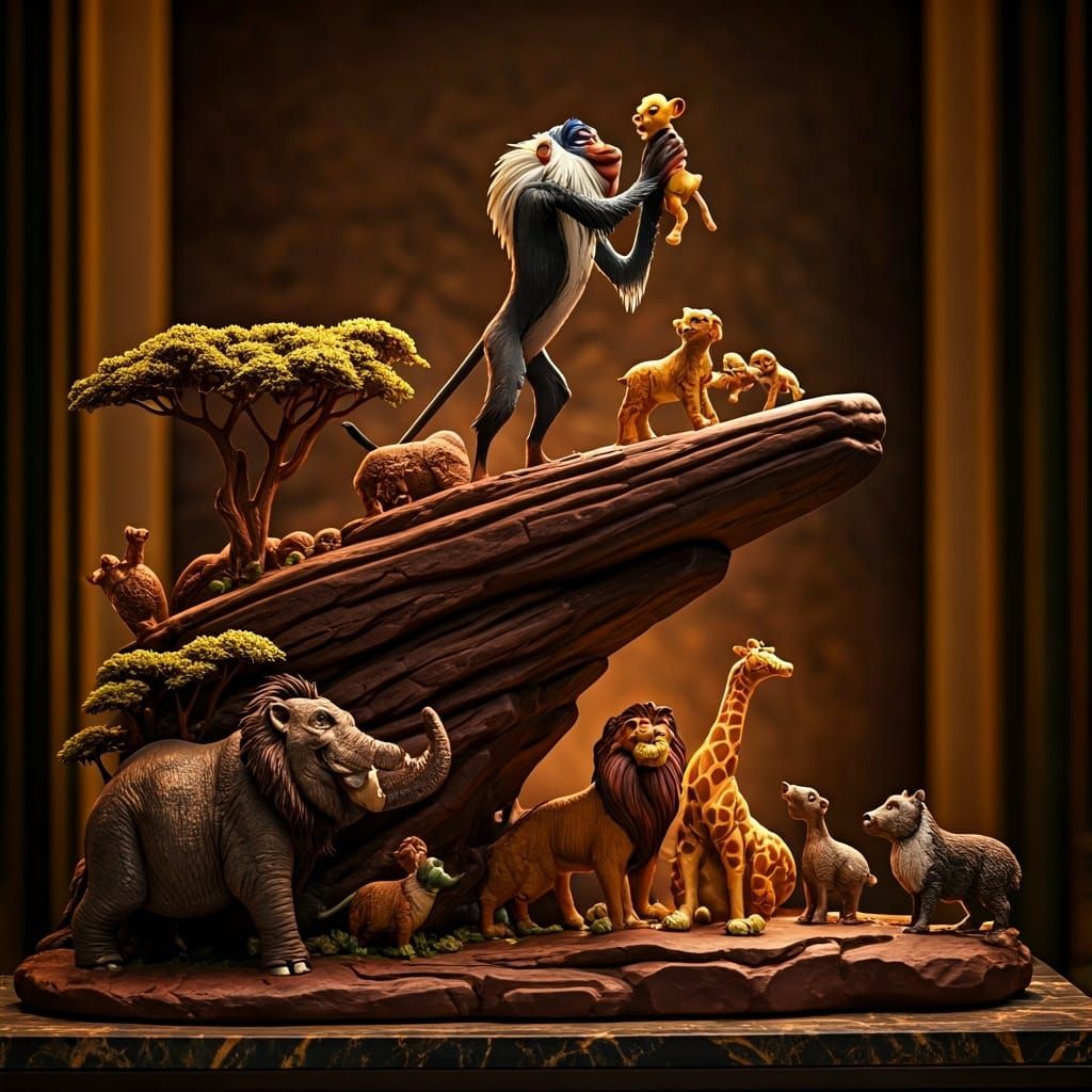 Chocolate Sculpture of Lion King's Pride Rock