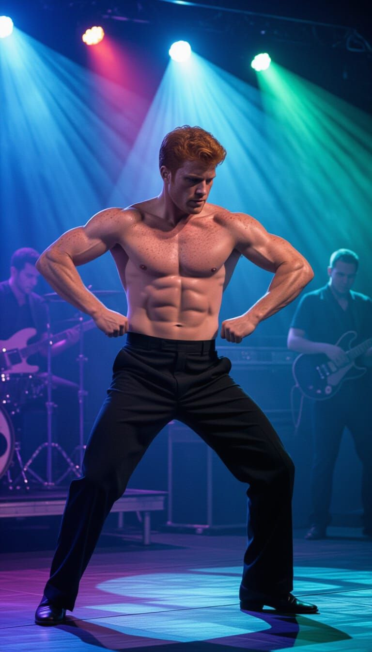 Ginger Go-Go Dancer in Club, Cinematic Film Still