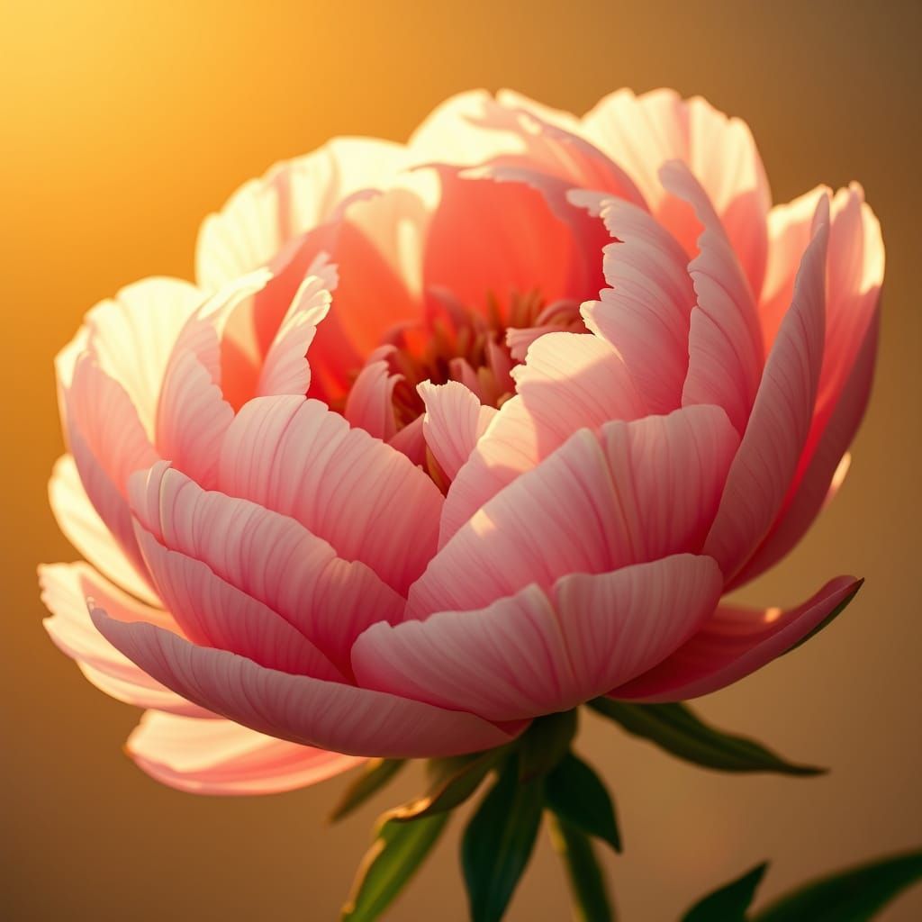 Peony in Bloom: An Art Nouveau Style Image