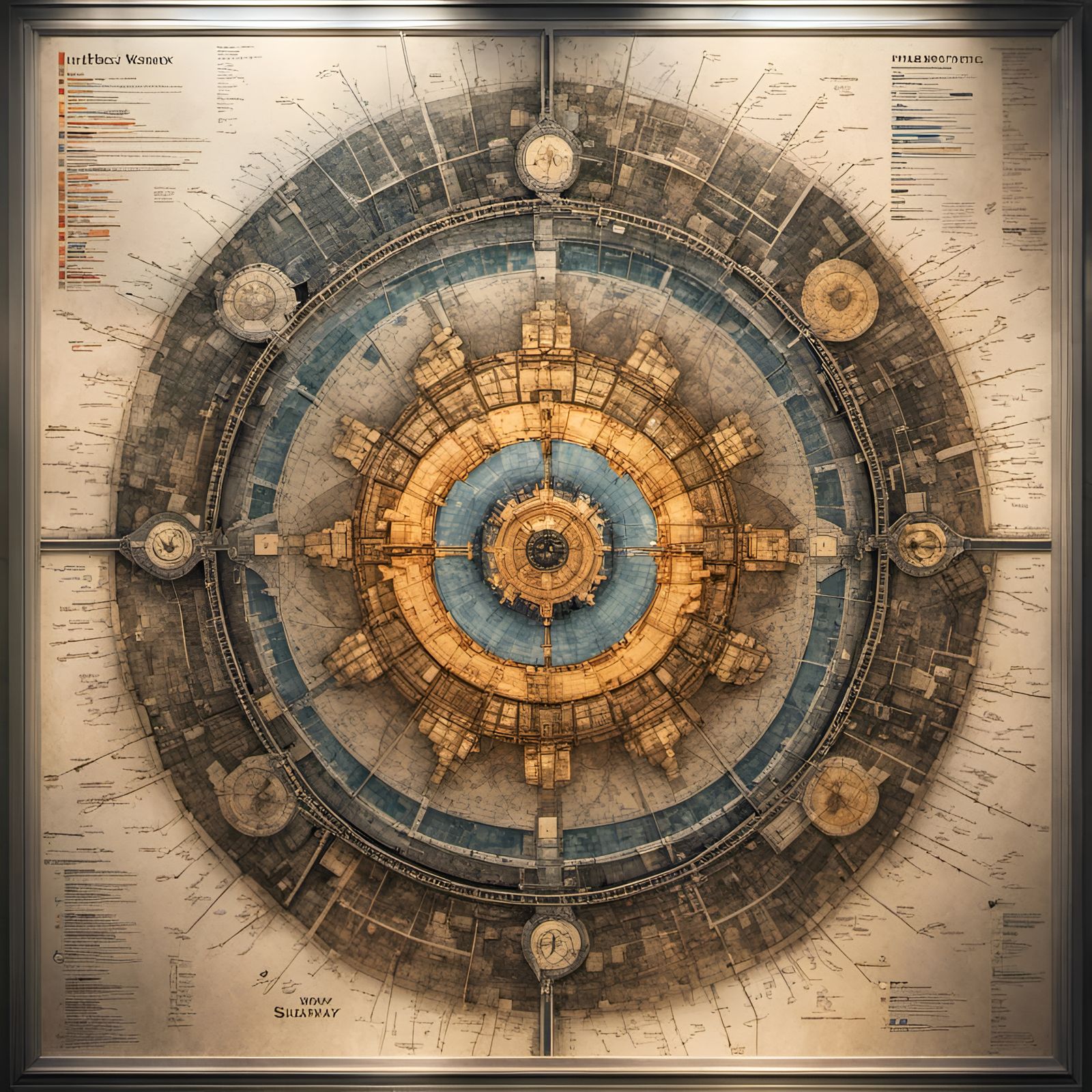Mandala Subway Map Poster in Hyperrealistic Style