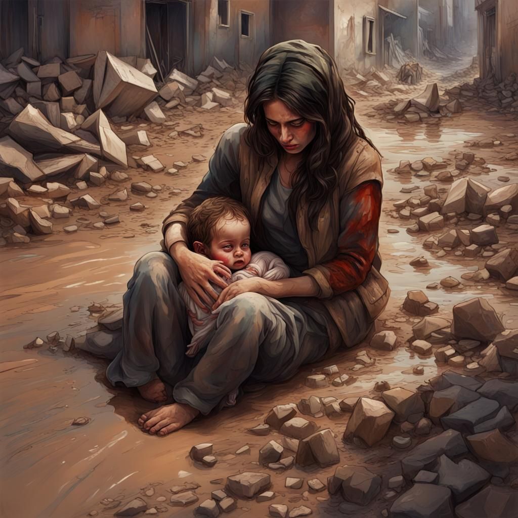 Sorrow in Ruins: A Dramatic Scene of Loss