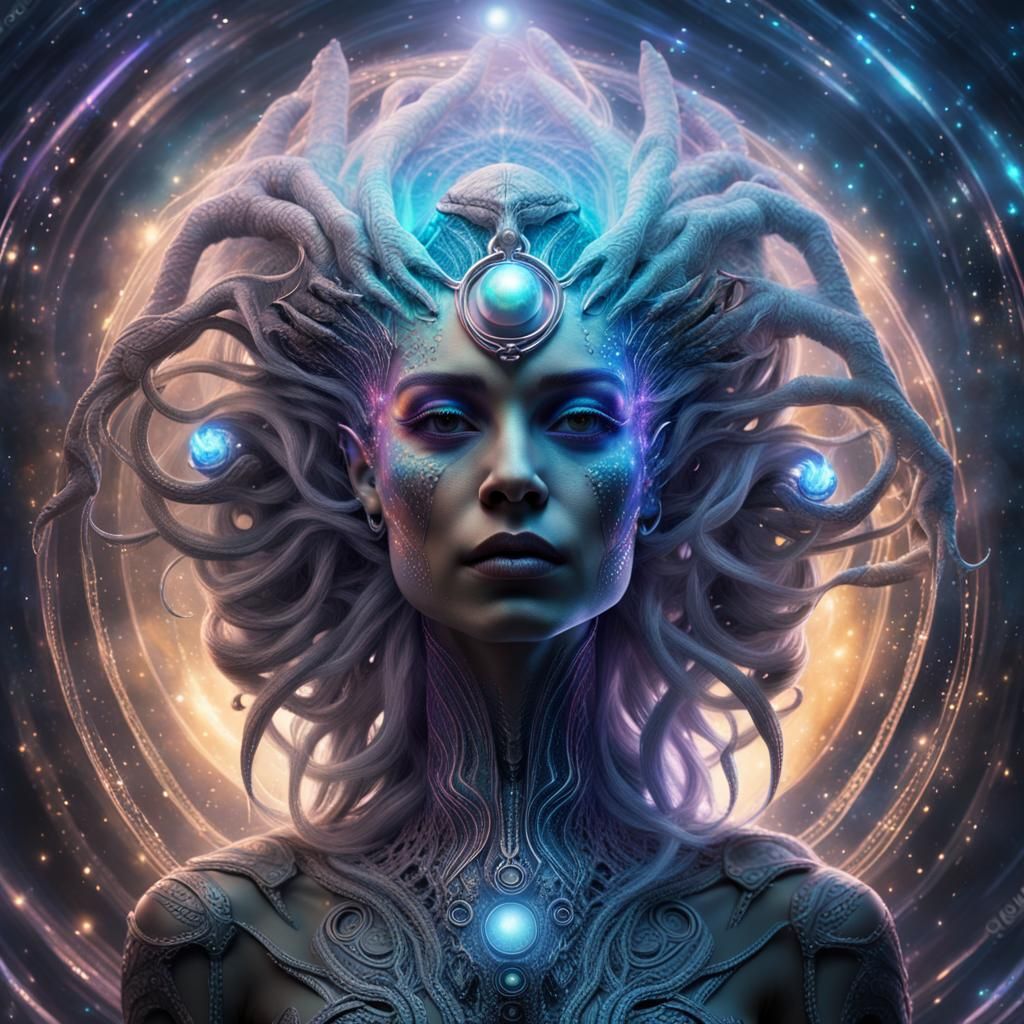 Cosmic Alien Goddess in Fantasy Art Style