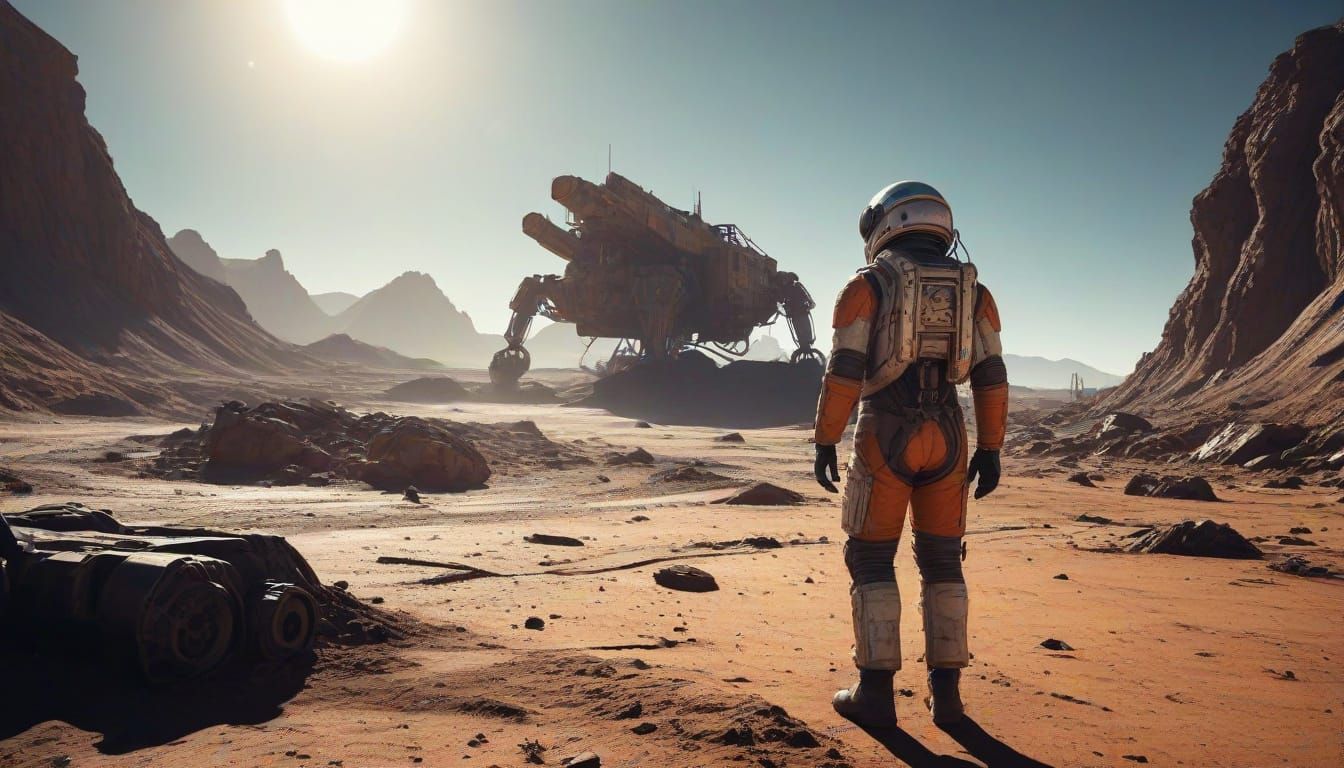 Ancient Mining Site on a Barren Alien Planet