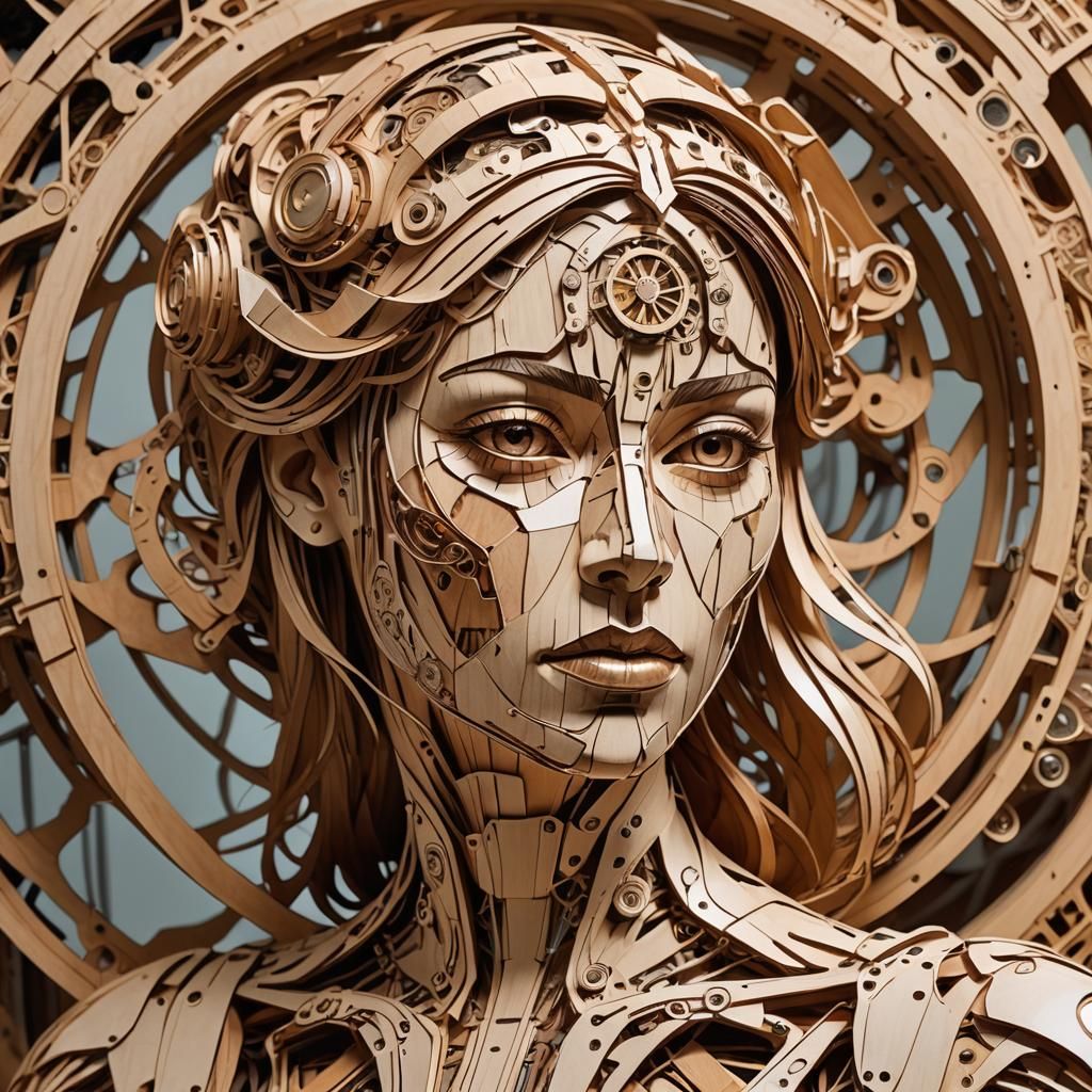 Ethereal Wood Cyborg in Soft Focus