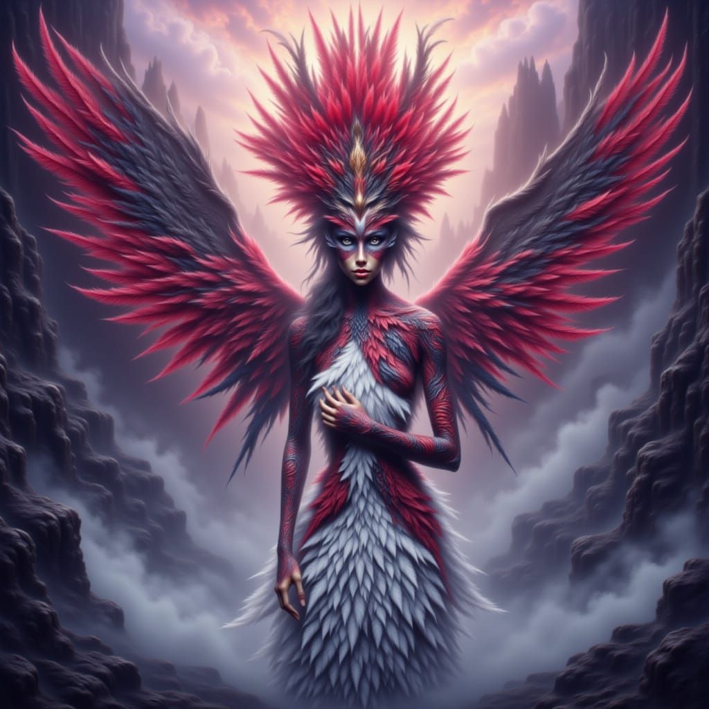 Ethereal Figure at Realm Border in Surrealist Oil Painting S...