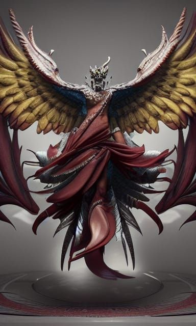 Garuda Portrait in Hyperreal Biopunk Style