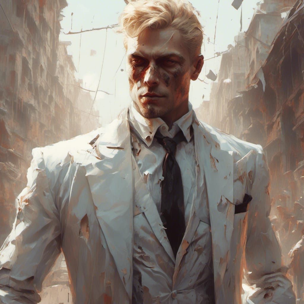 Macabre Portrait of Slavic Hitman in Art Nouveau Style