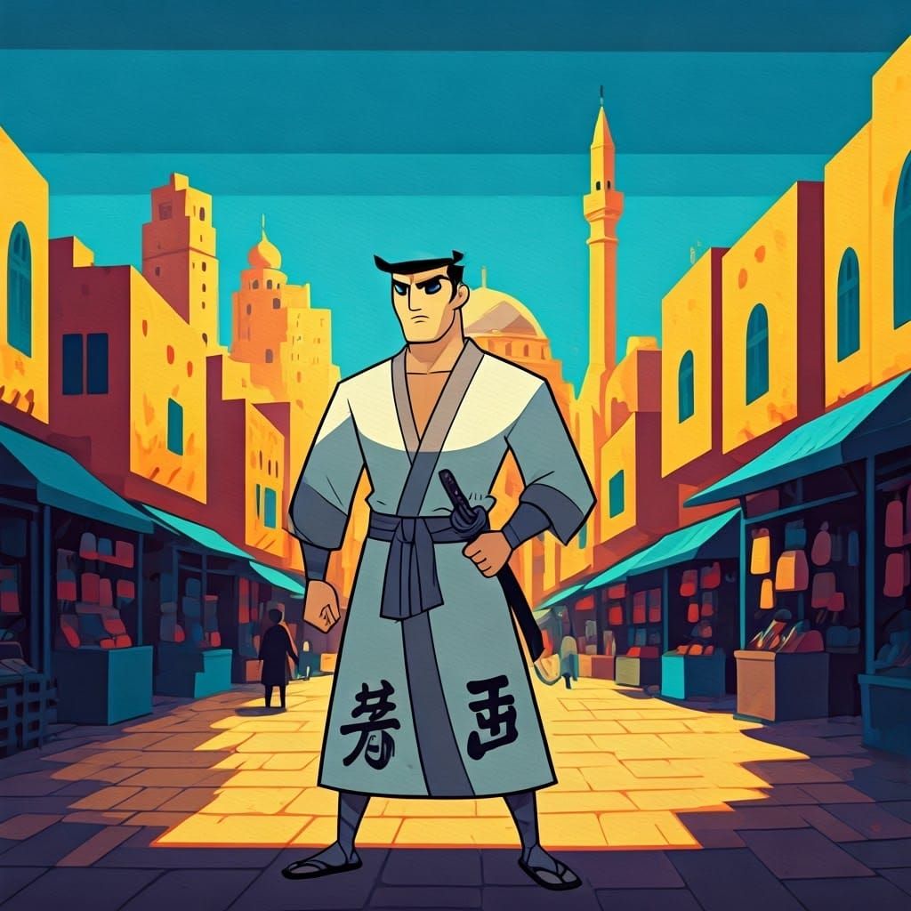 Samurai Jack in Beirut: Block Print Warrior