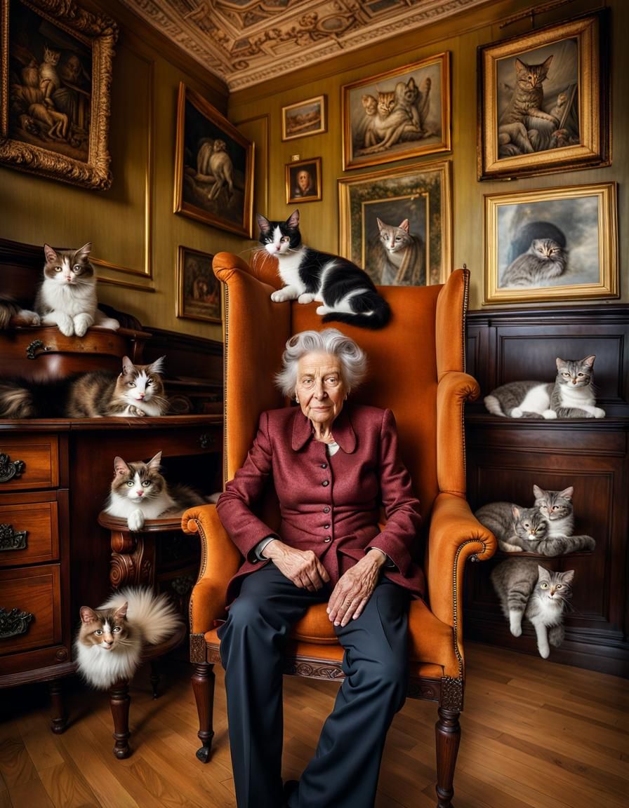 Hearts and Cats Hangout: Surreal Maximalist Photography