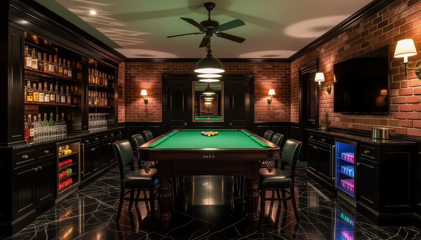 Opulent Victorian Billiards Room with Cinematic Lighting