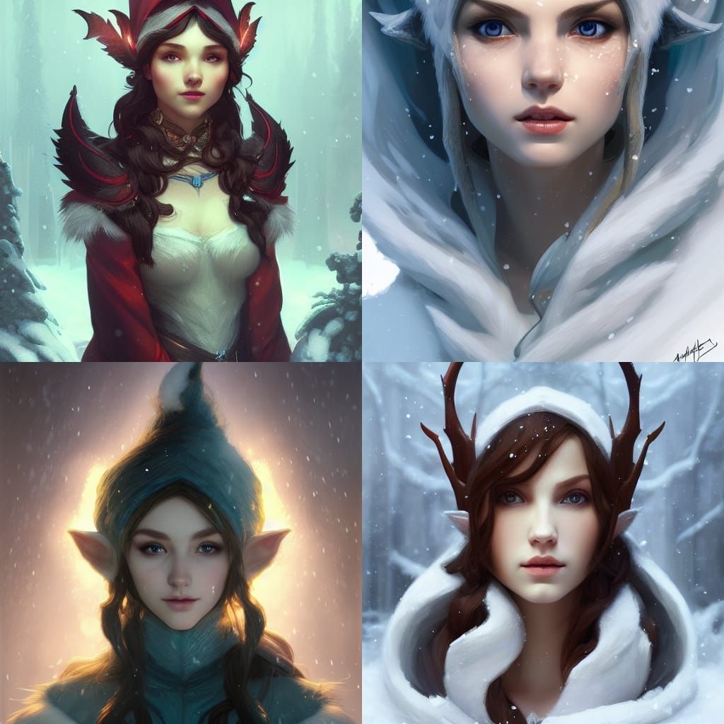 Detailed Portrait of Winter Elf in Unreal Engine