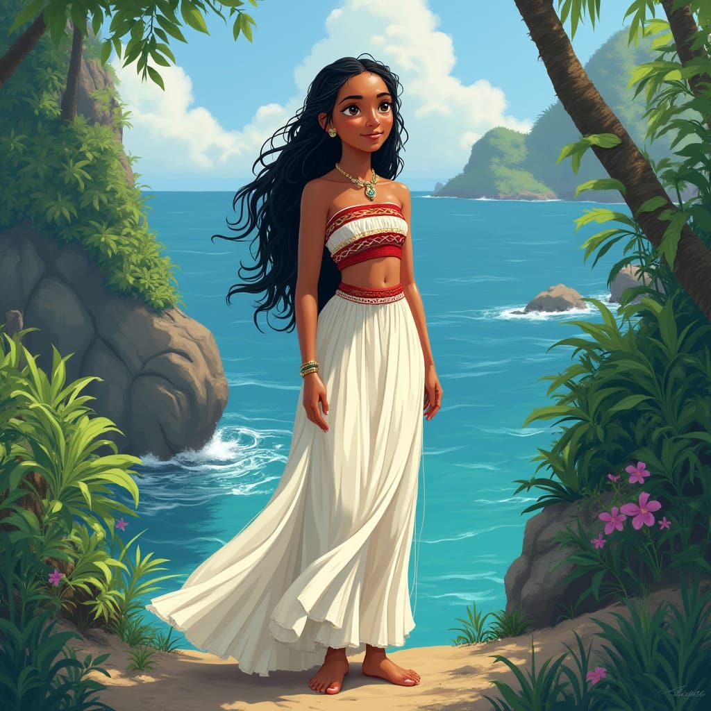 Moana on the Coastline in Dreamy Style