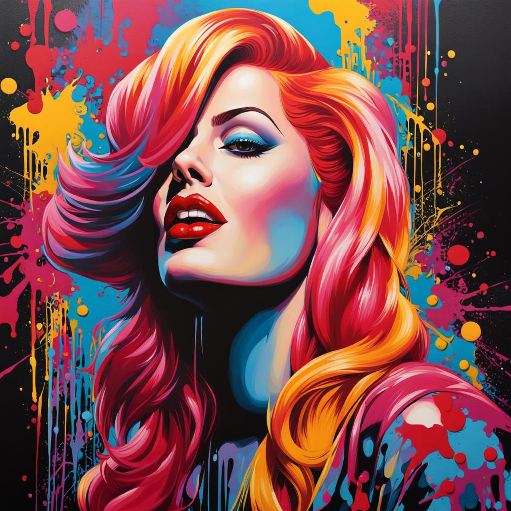 Striking Graffiti Art of a Red-Haired Woman