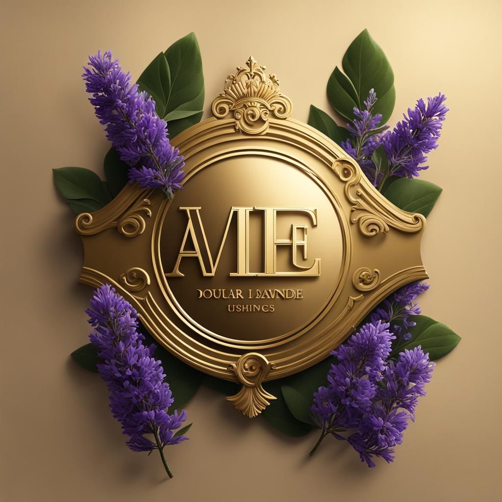 Minimalist Logo Design in Gold and Lavender