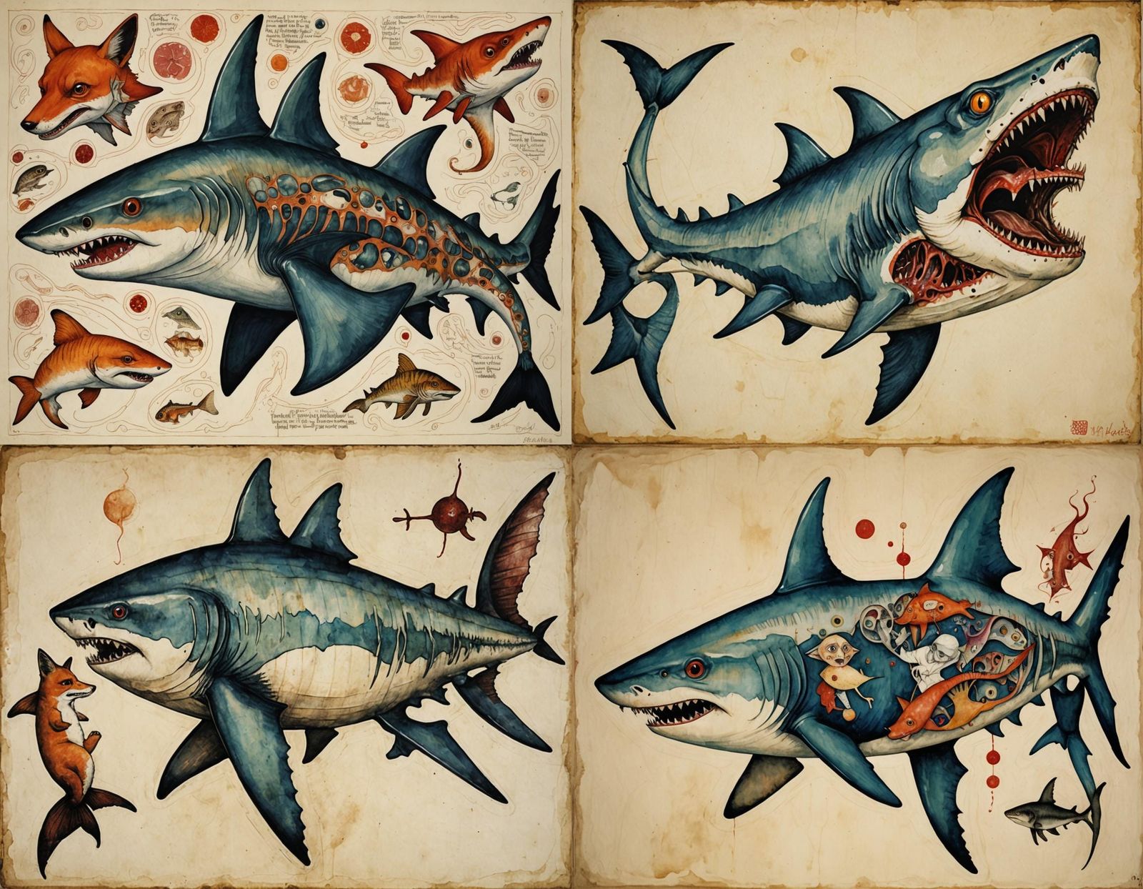 Horrific Hybrid Creature Inspired by Nolde and Schiele