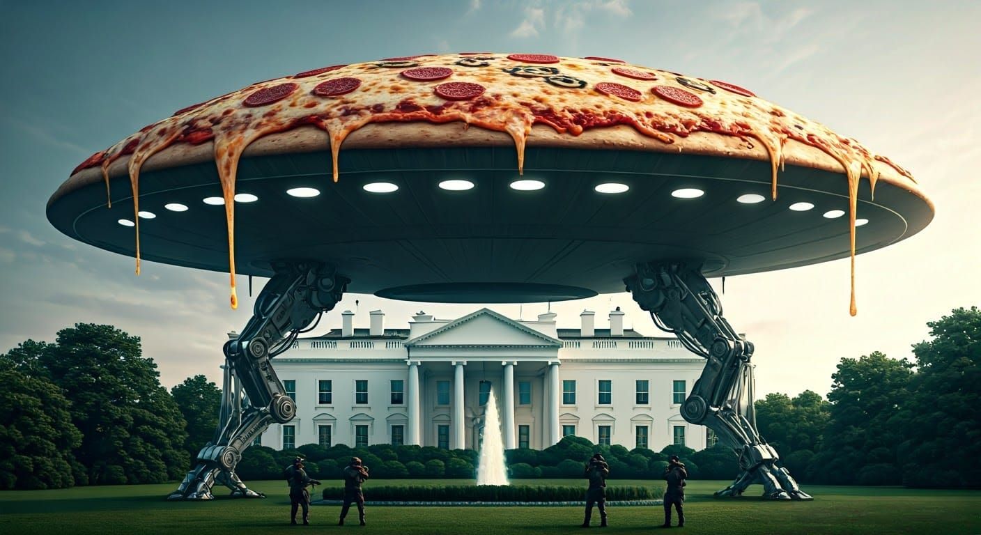Colossal Pizza UFO Lands Before White House
