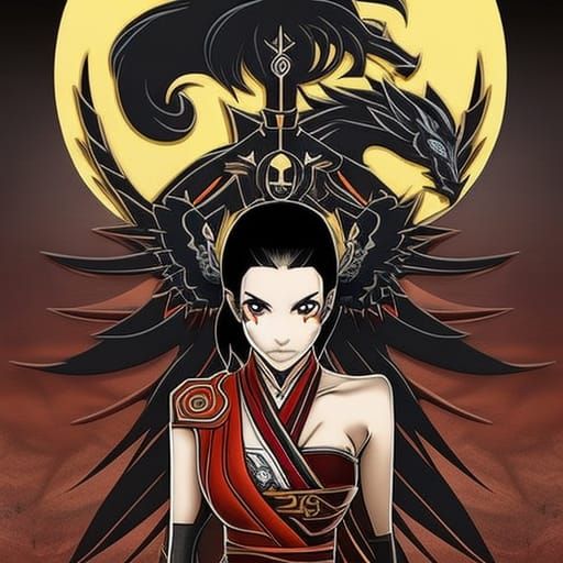 Detailed Tattoo Design: Fantasy Characters, Matte Painting