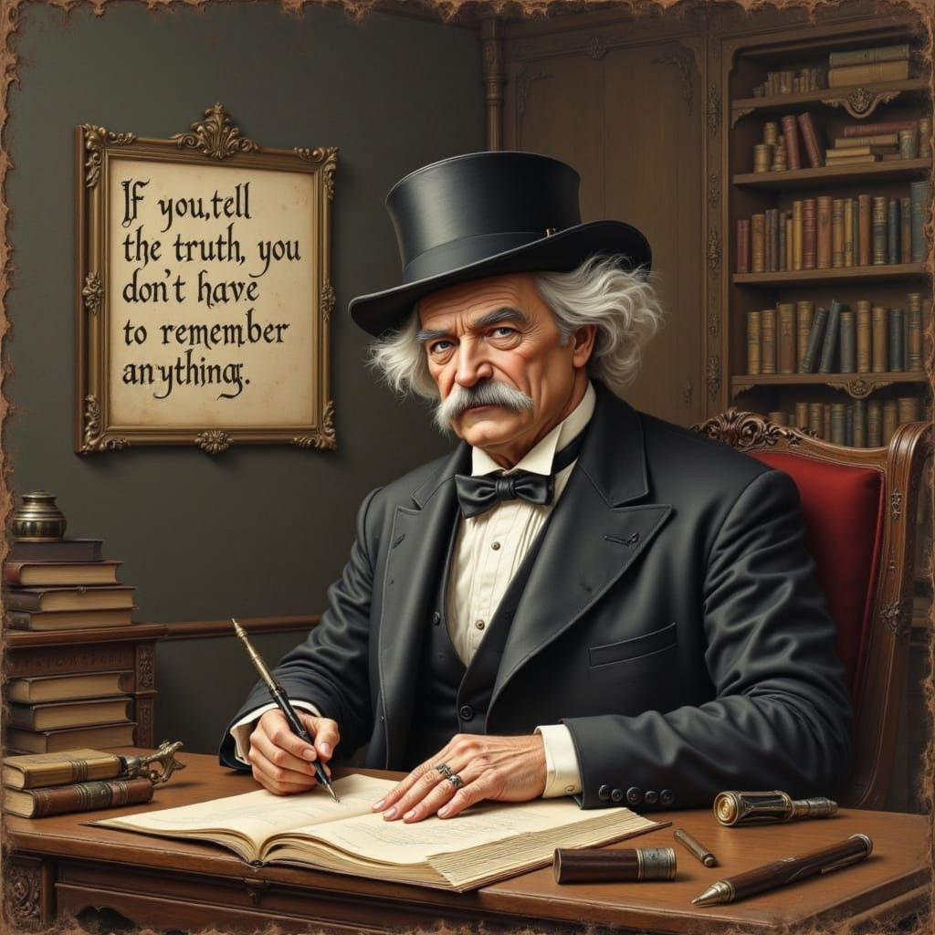 Mark Twain Quote in Fantasy Manuscript Style
