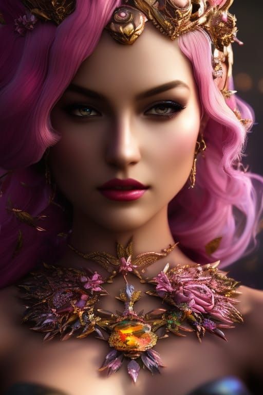 Crab Queen Portrait in Eldritch Steampunk Style