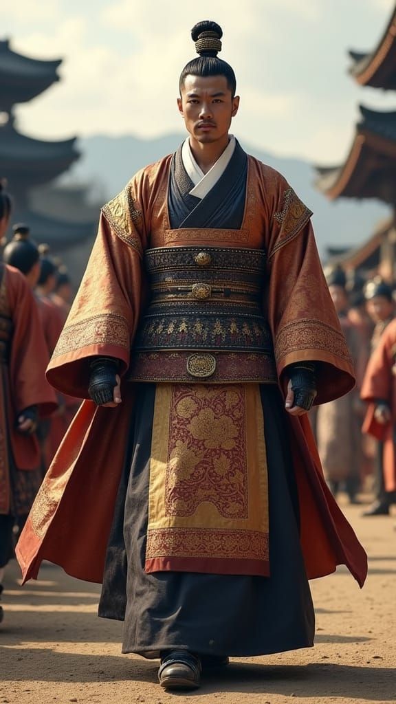 Joseon Monarch Radiates Austere Authority in Traditional Reg...