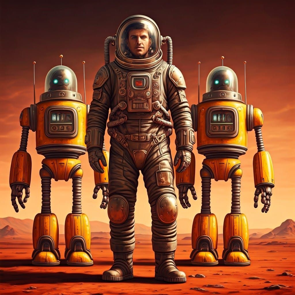 Heroic Space Explorer on Mars