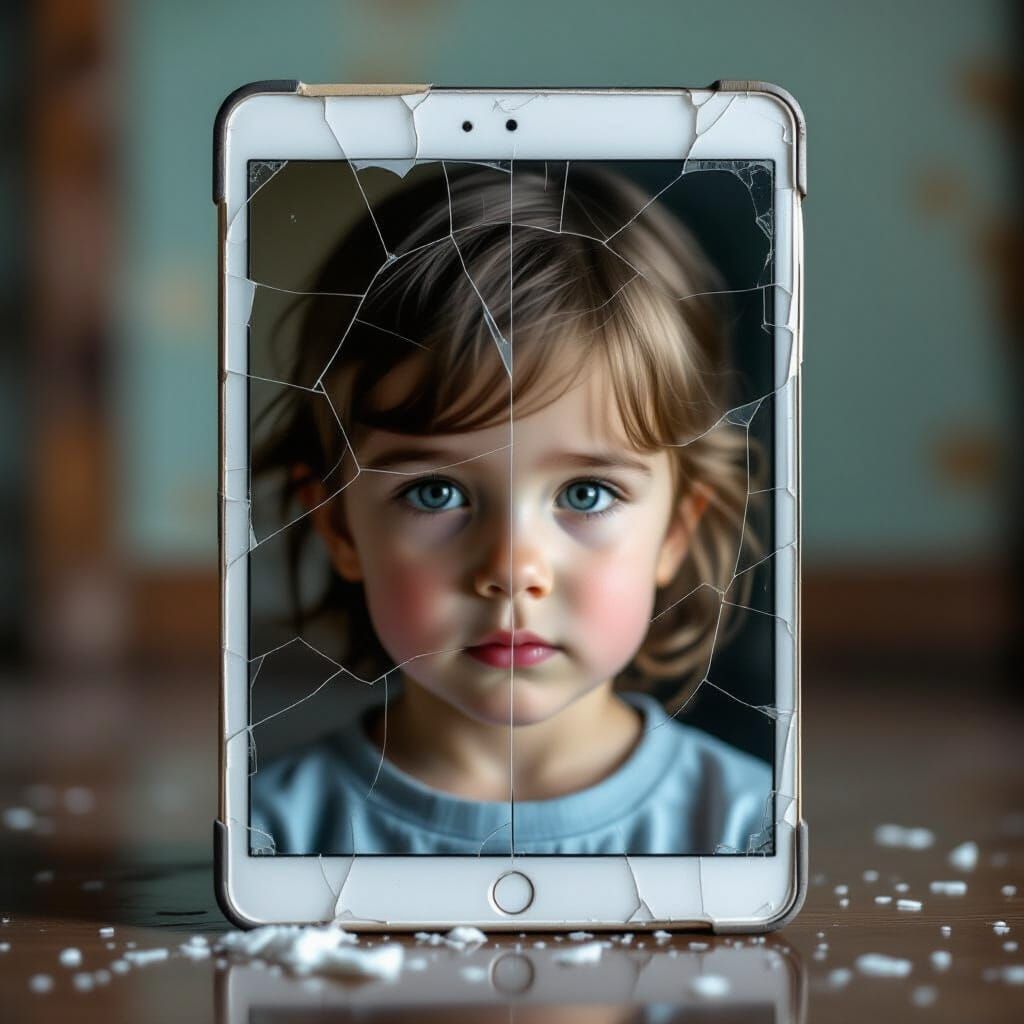 Child's Reflection Merges Past and Digital Identity