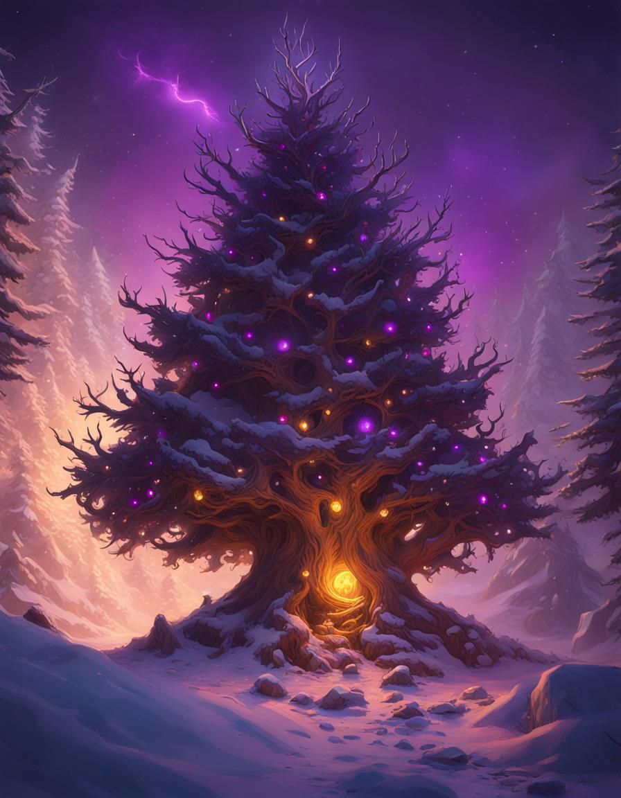 Dark Fantasy Yule Tree Concept Art