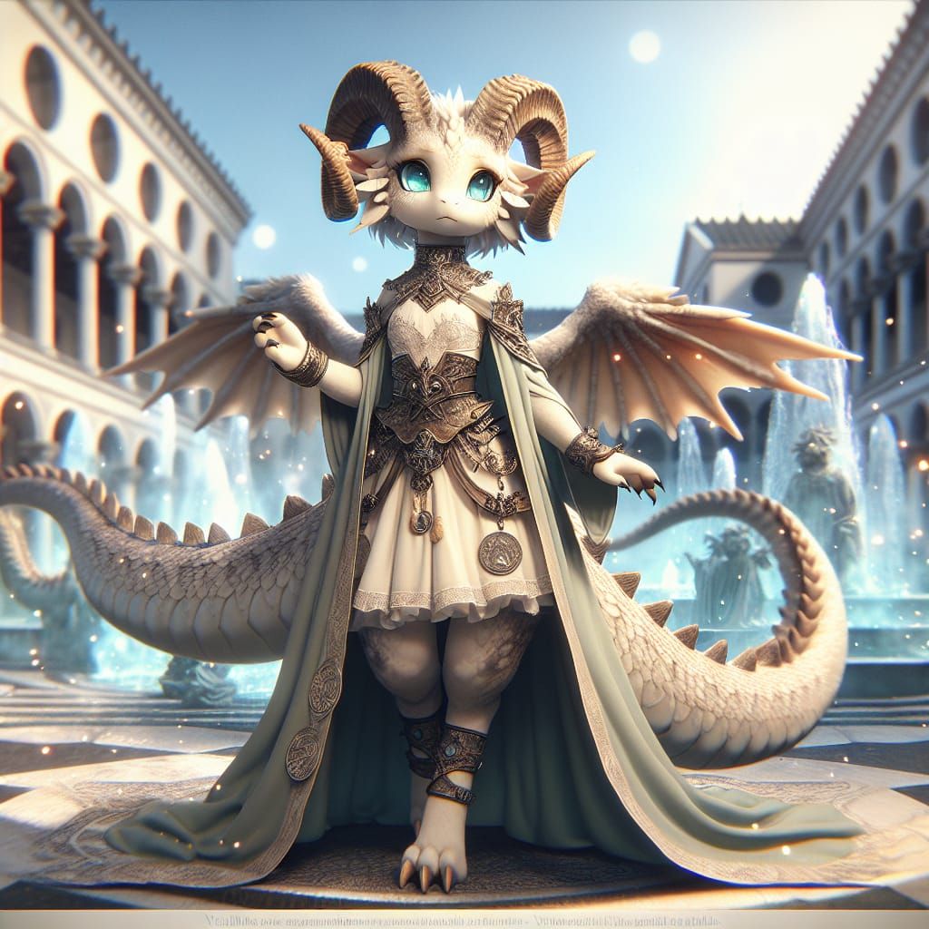 Majestic Dragon Princess in Fantasy Plaza